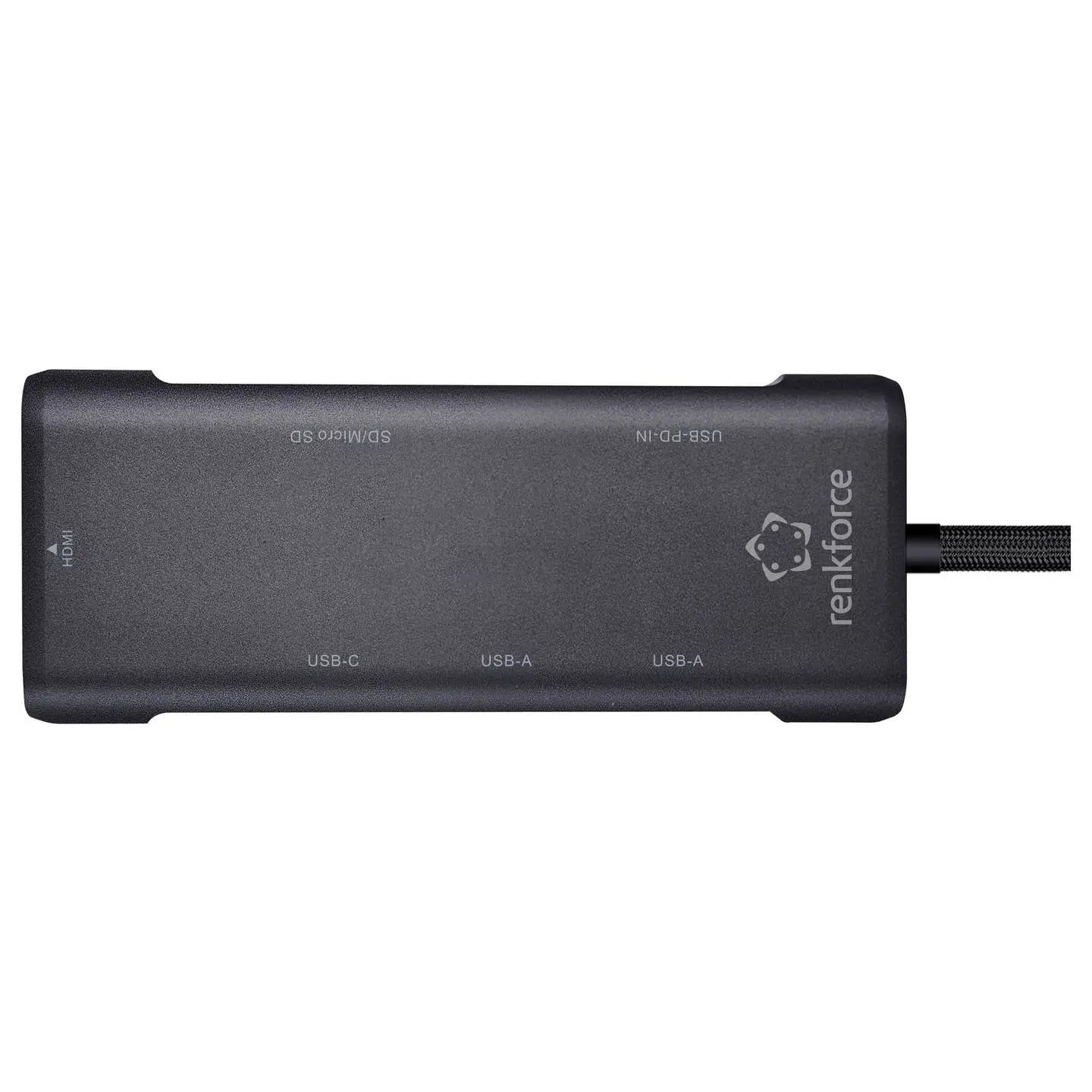 B-Ware Renkforce Dockingstation 7in1 Adapter Usb C Hub Kartenleser Usb A Hdmi Schwarz - 4064161398068