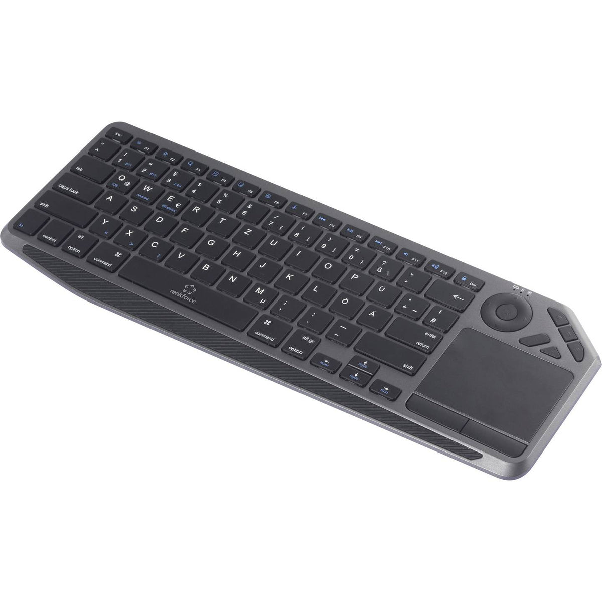 Renkforce Tastatur Keyboard Bluetooth Funk QWERTZ Schwarz Integriertes Touchpad - 4064161472133