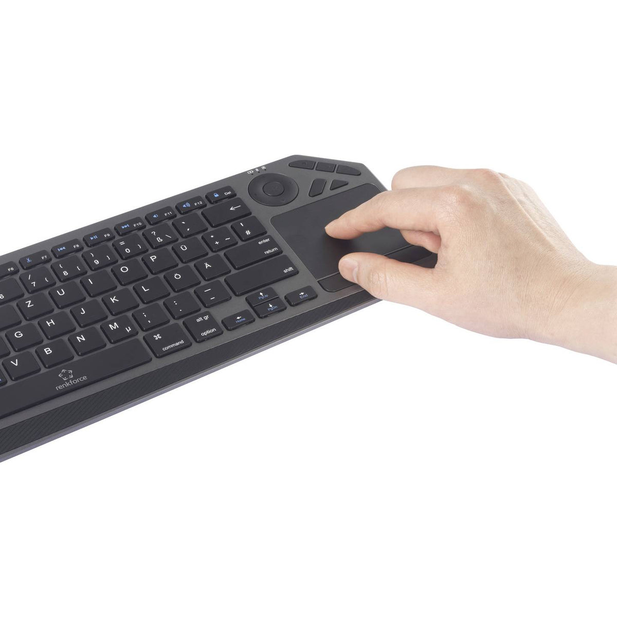 Renkforce Tastatur Keyboard Bluetooth Funk QWERTZ Schwarz Integriertes Touchpad - 4064161472133