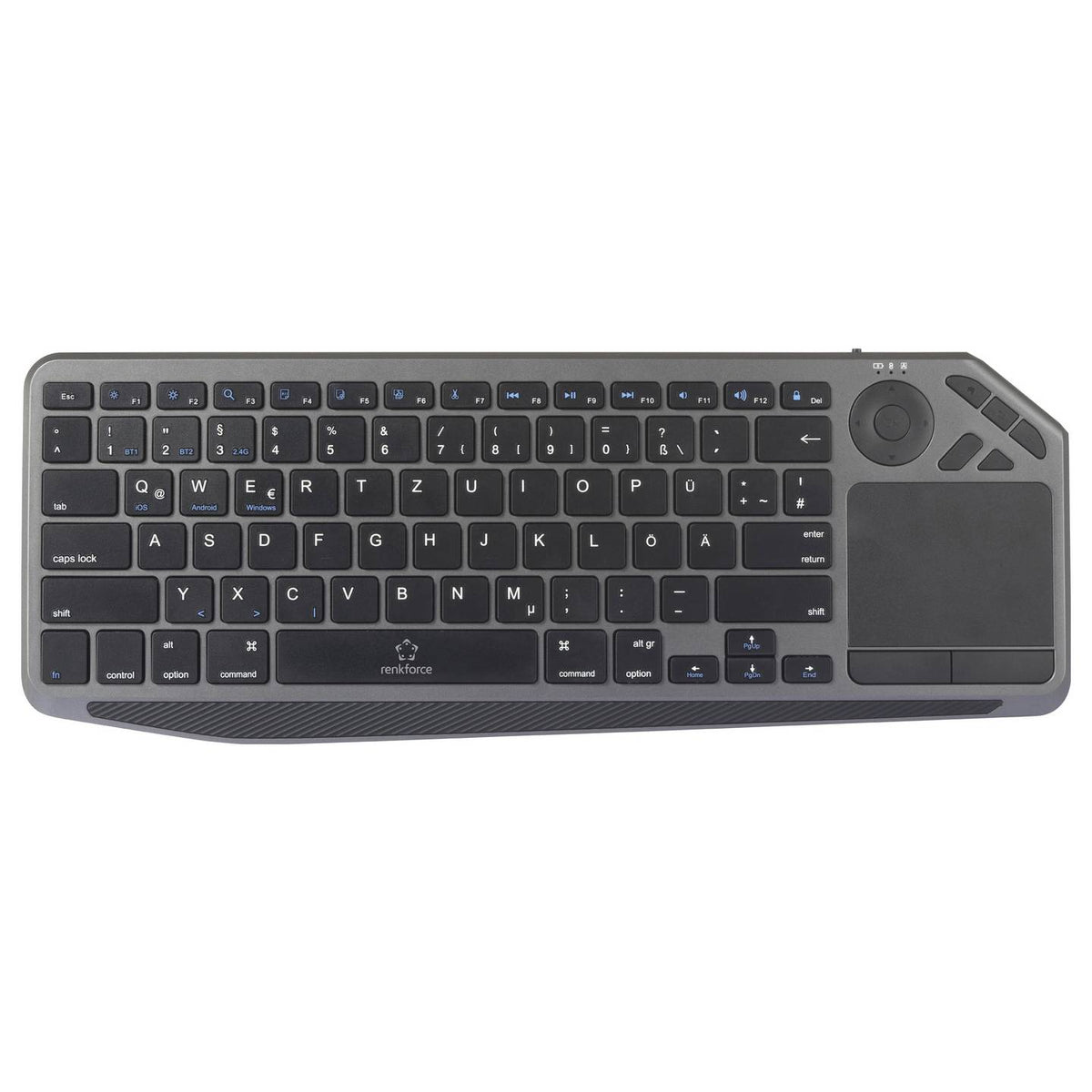 Renkforce Tastatur Keyboard Bluetooth Funk QWERTZ Schwarz Integriertes Touchpad - 4064161472133