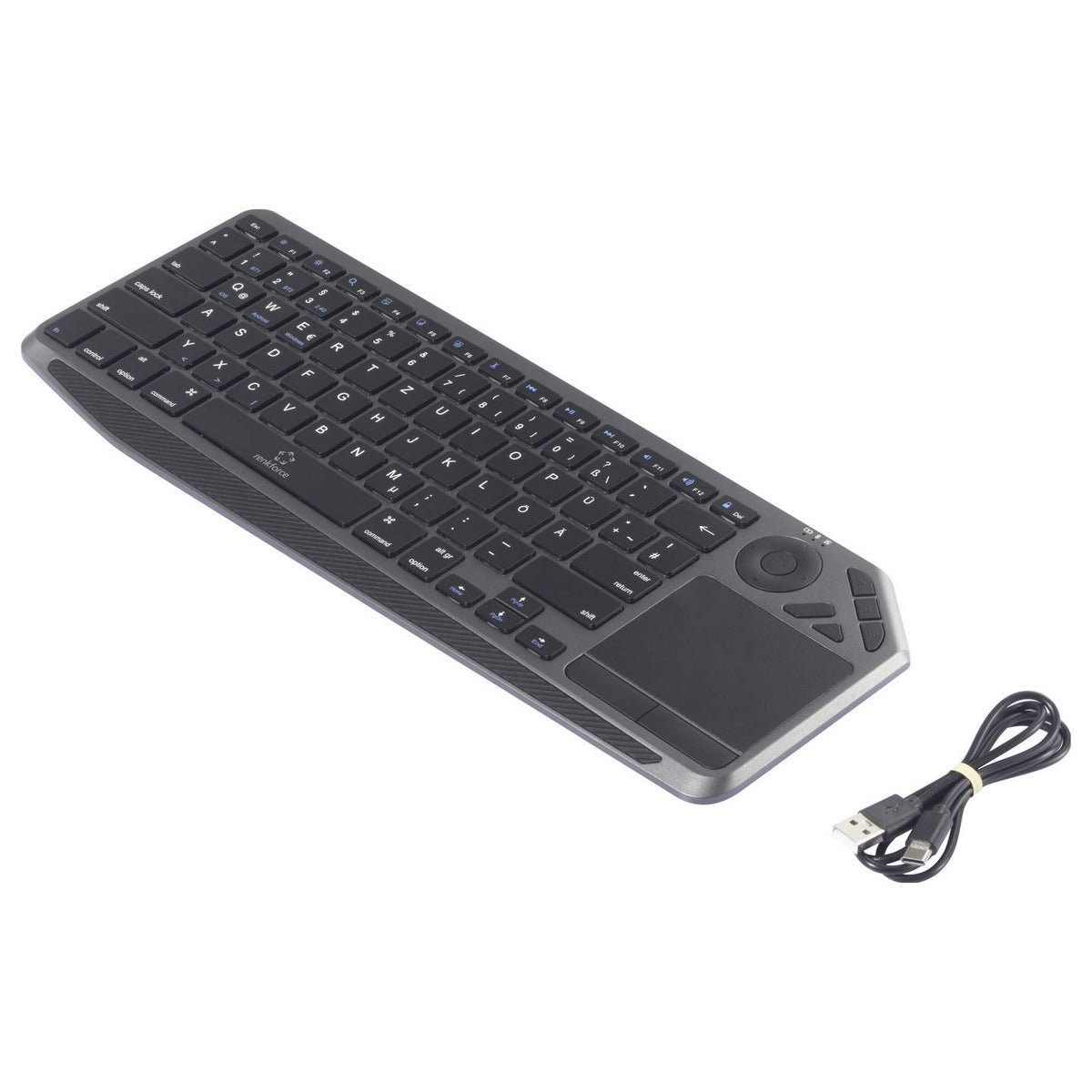 Renkforce Tastatur Keyboard Bluetooth Funk QWERTZ Schwarz Integriertes Touchpad - 4064161472133