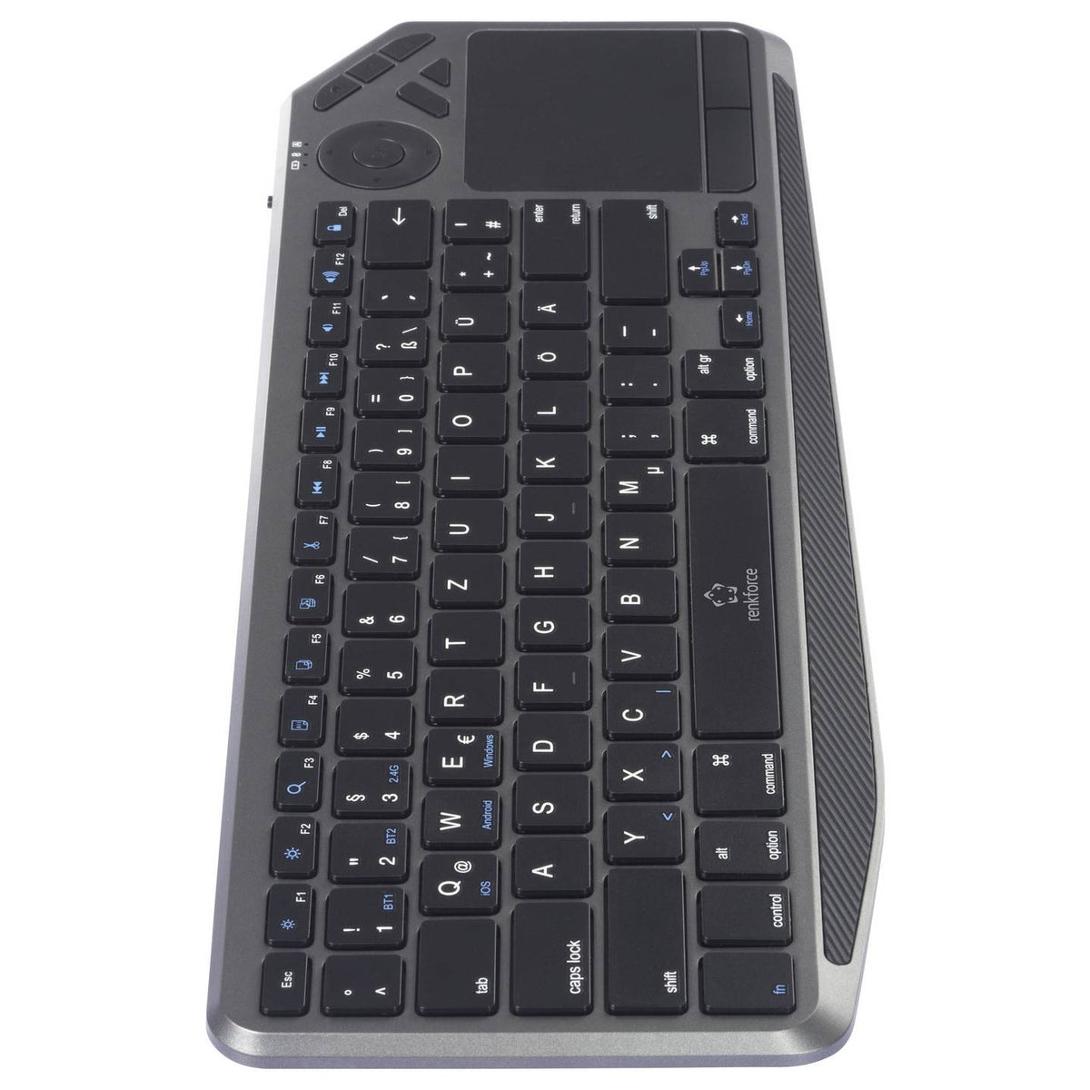 Renkforce Tastatur Keyboard Bluetooth Funk QWERTZ Schwarz Integriertes Touchpad - 4064161472133