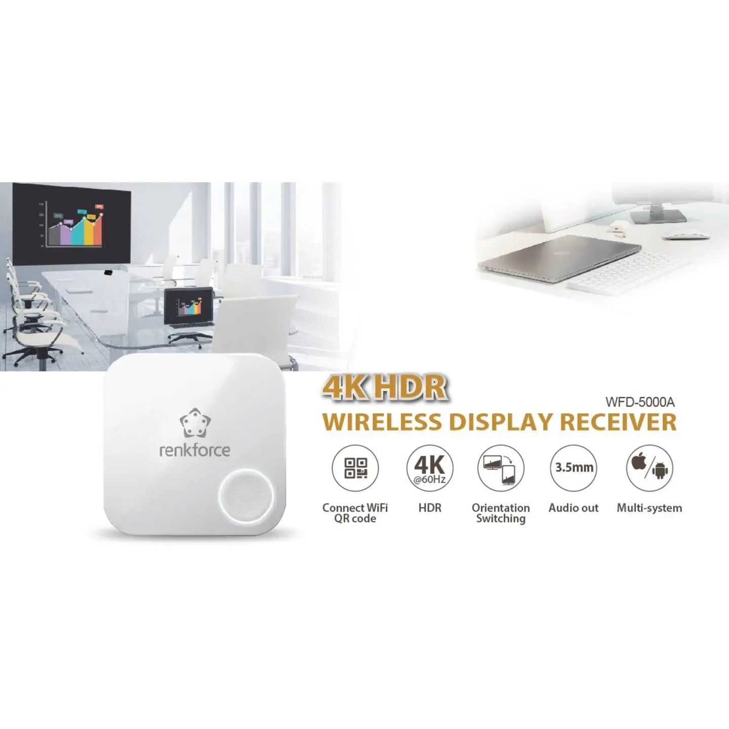 B-Ware Renkforce Streaming Box Empfänger Wi Fi Kabellos Weiß I Os Android Mac Windows 981 - 4064161333564