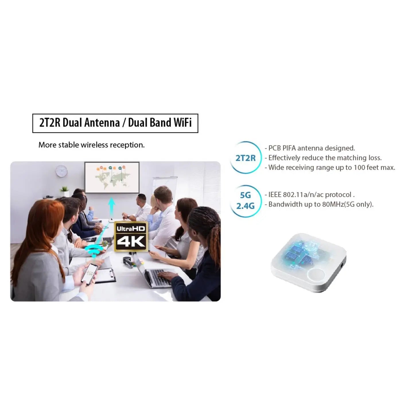 B-Ware Renkforce Streaming Box Empfänger Wi Fi Kabellos Weiß I Os Android Mac Windows 981 - 4064161333564