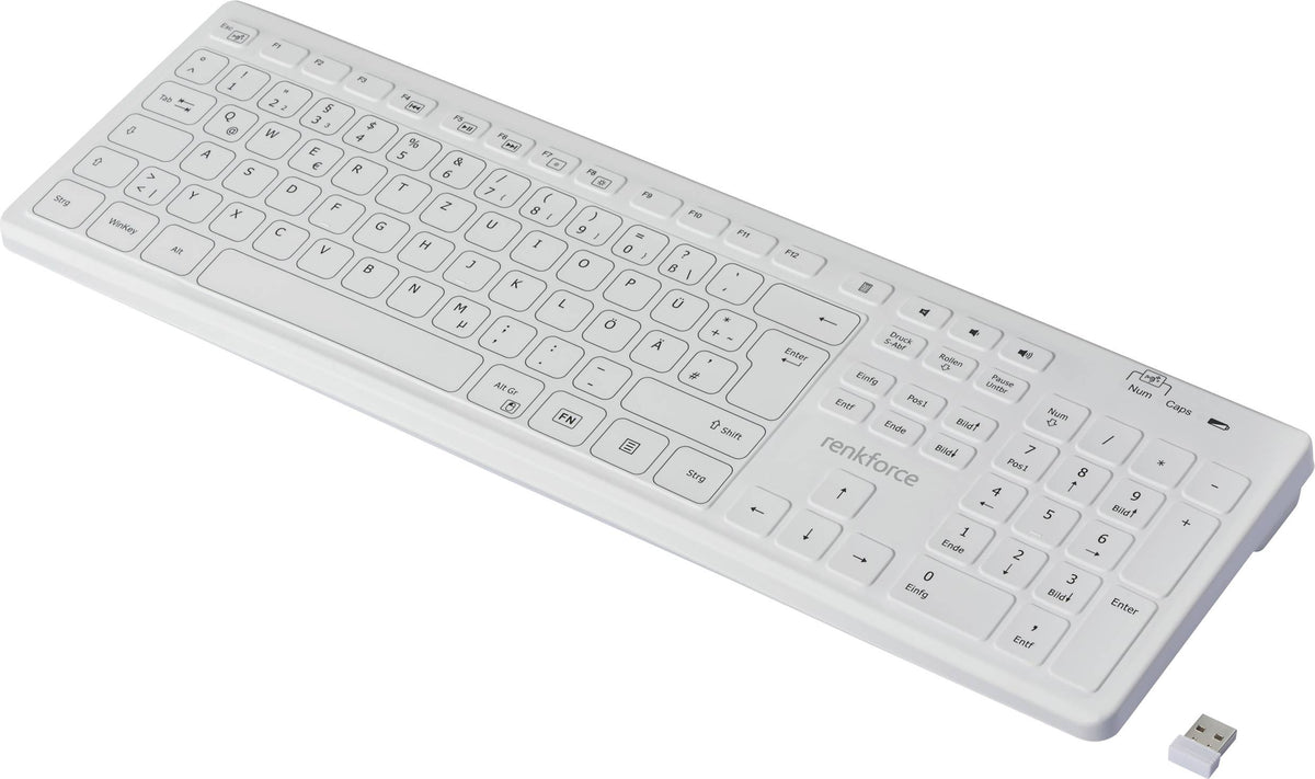 Renkforce RF-WRK-300 Kabellos Hygiene-Tastatur Deutsch QWERTZ290 - 4064161336985