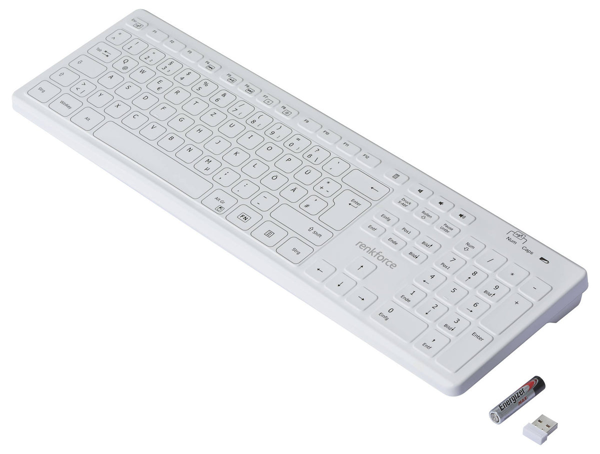 Renkforce RF-WRK-300 Kabellos Hygiene-Tastatur Deutsch QWERTZ290 - 4064161336985