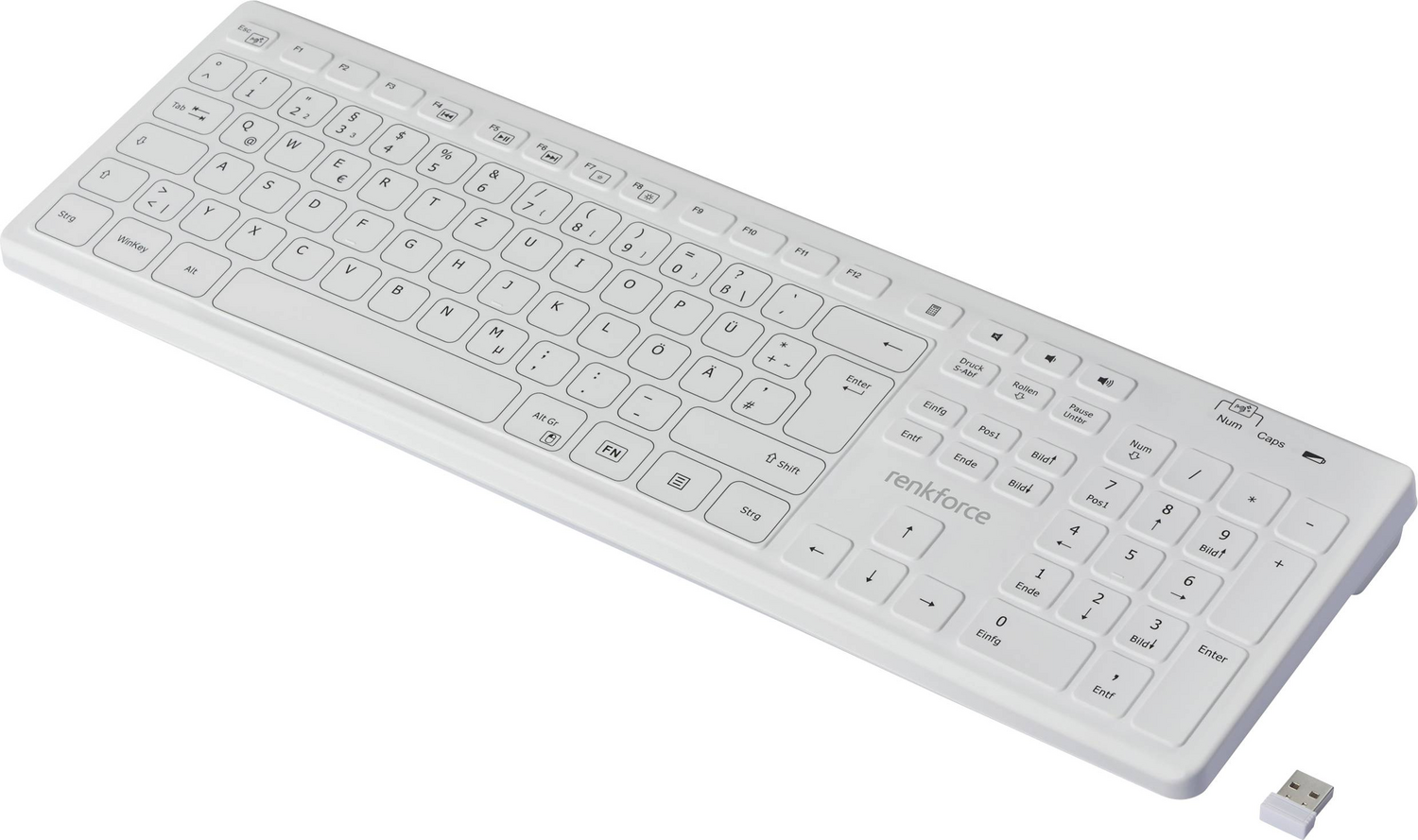 B-Ware Renkforce Rf Wrk 300 Kabellos Hygiene Tastatur Deutsch Qwertz
