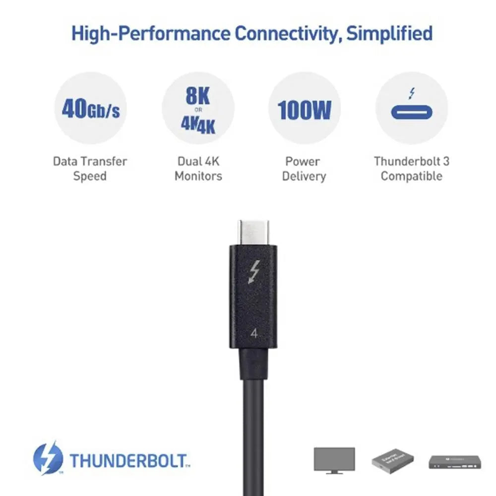 B-Ware Renkforce Thunderbolt 4 Kabel Anschlusskabel Verbindung Usb C Schwarz 0.80 M - 4064161228037