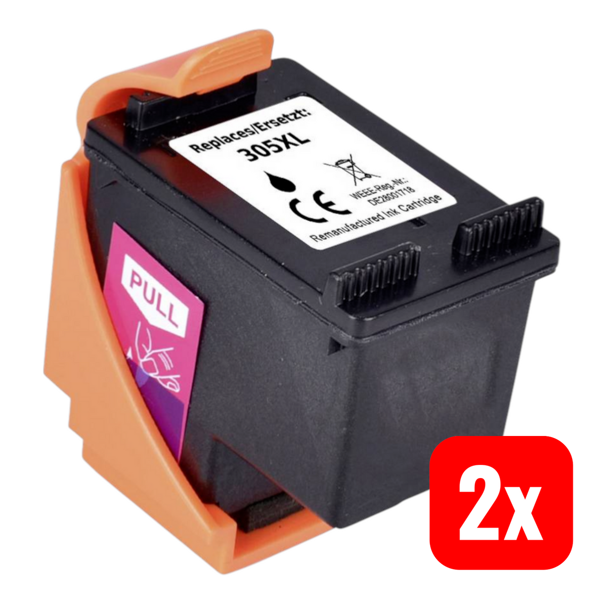 Renkforce Druckerpatrone RF-5628892 ersetzt HP 305XL Kompatibel Schwarz 2 STÜCK - 4064161250243