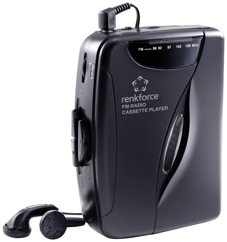 Renkforce Tragbarer Kassettenspieler Ukw Radio Walkman Kasetten Spieler Schwarz B-Ware - 4064161203935