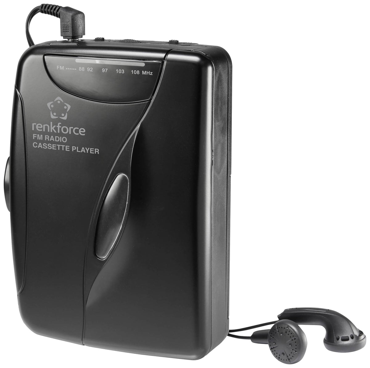 Renkforce Tragbarer Kassettenspieler UKW-Radio Walkman Kasetten Spieler Schwarz - 4064161203935