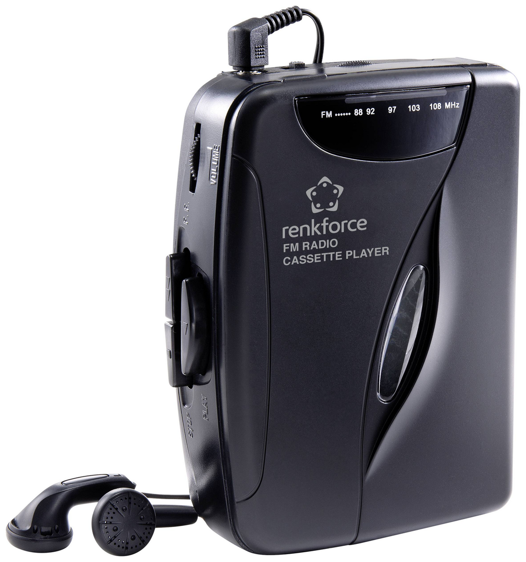 Renkforce Tragbarer Kassettenspieler Ukw Radio Walkman Kasetten Spieler Schwarz B-Ware - 4064161203935