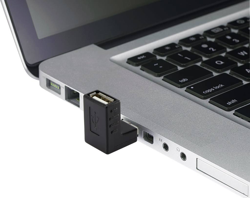 Renkforce Adapter Verbindung USB 2.0 Stecker Buchse gewinkelt schwarz 9 STÜCK - 4016138994087