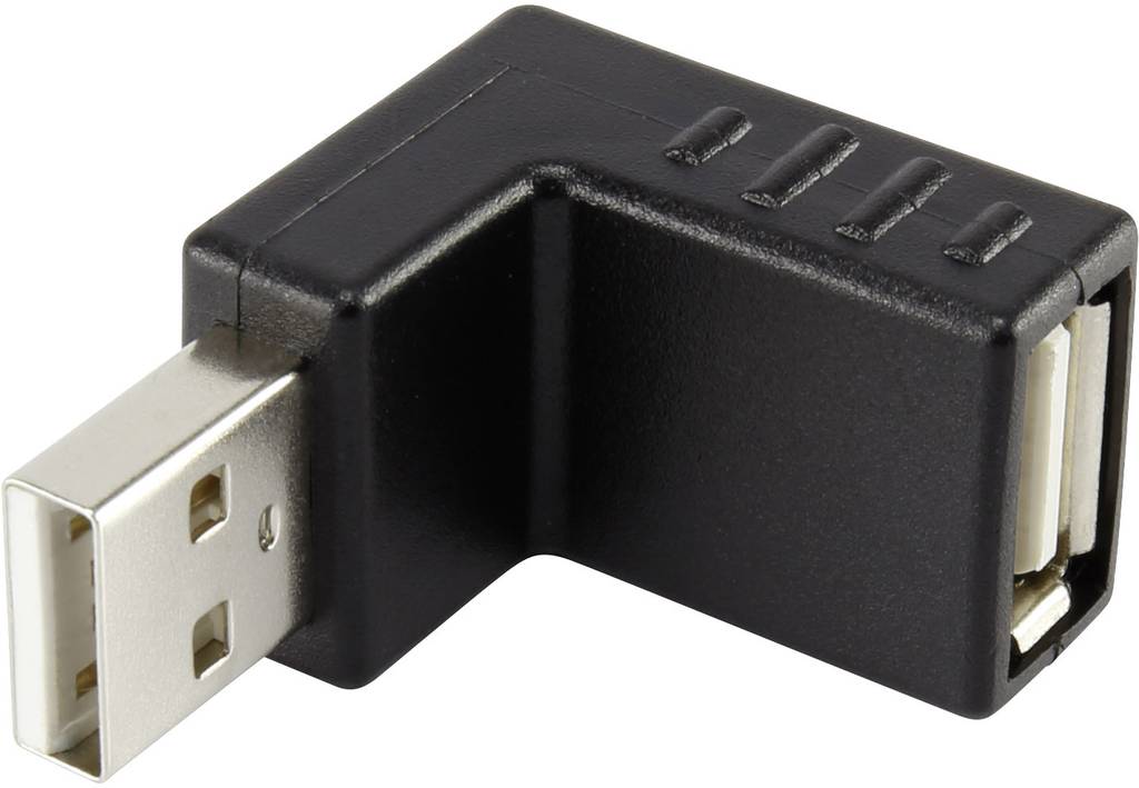 Renkforce Adapter Verbindung USB 2.0 Stecker Buchse gewinkelt schwarz 9 STÜCK - 4016138994087
