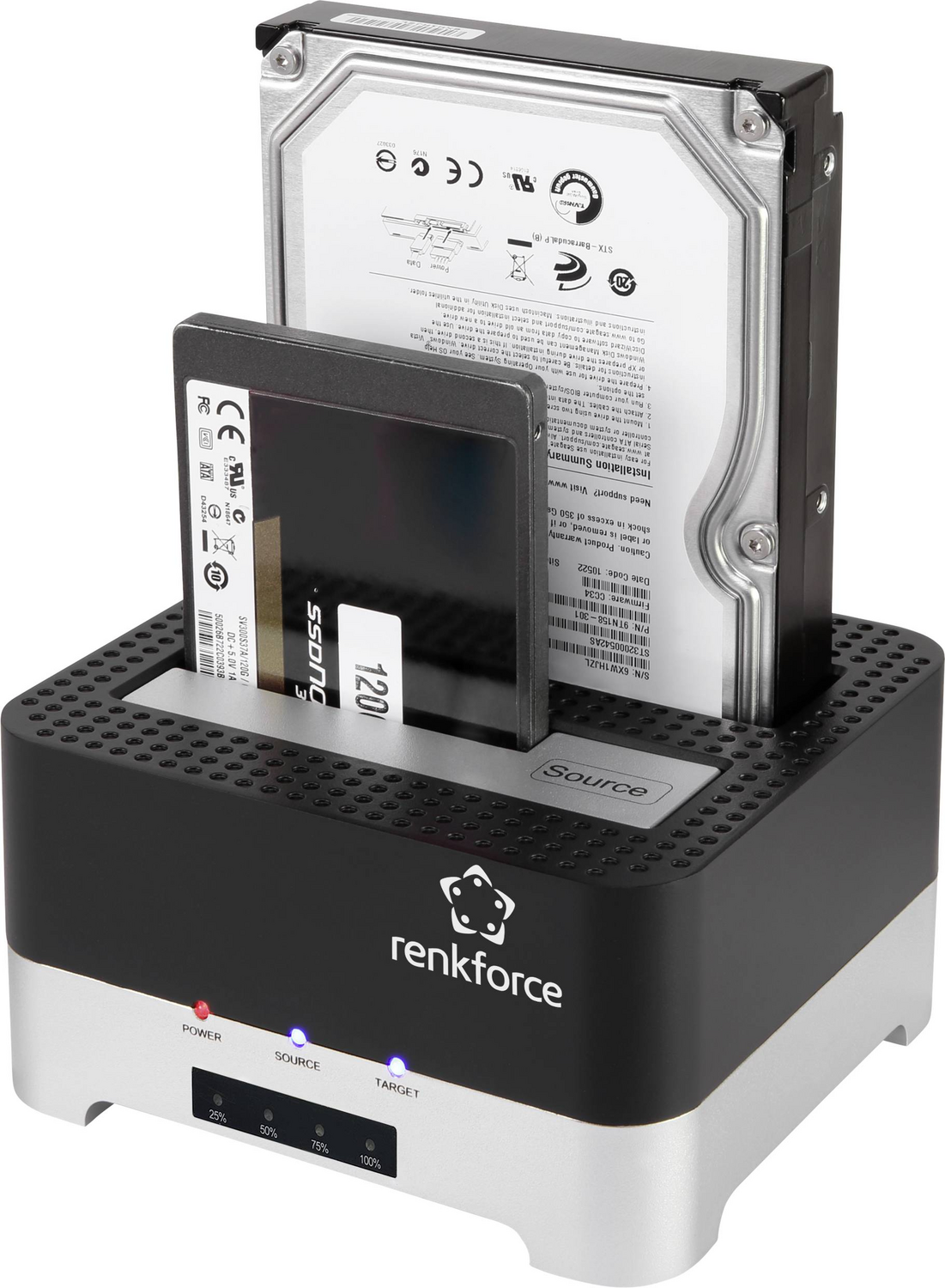Renkforce Rf Docking 02 Sata Usb 3.2 Gen 1 Festplatten Kopierstation Dock B-Ware - 4064161207230
