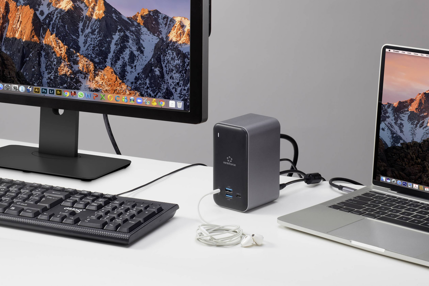 Renkforce Rf 4499452 Usb C Notebook Dockingstation Ladestation Universal Schwarz B-Ware