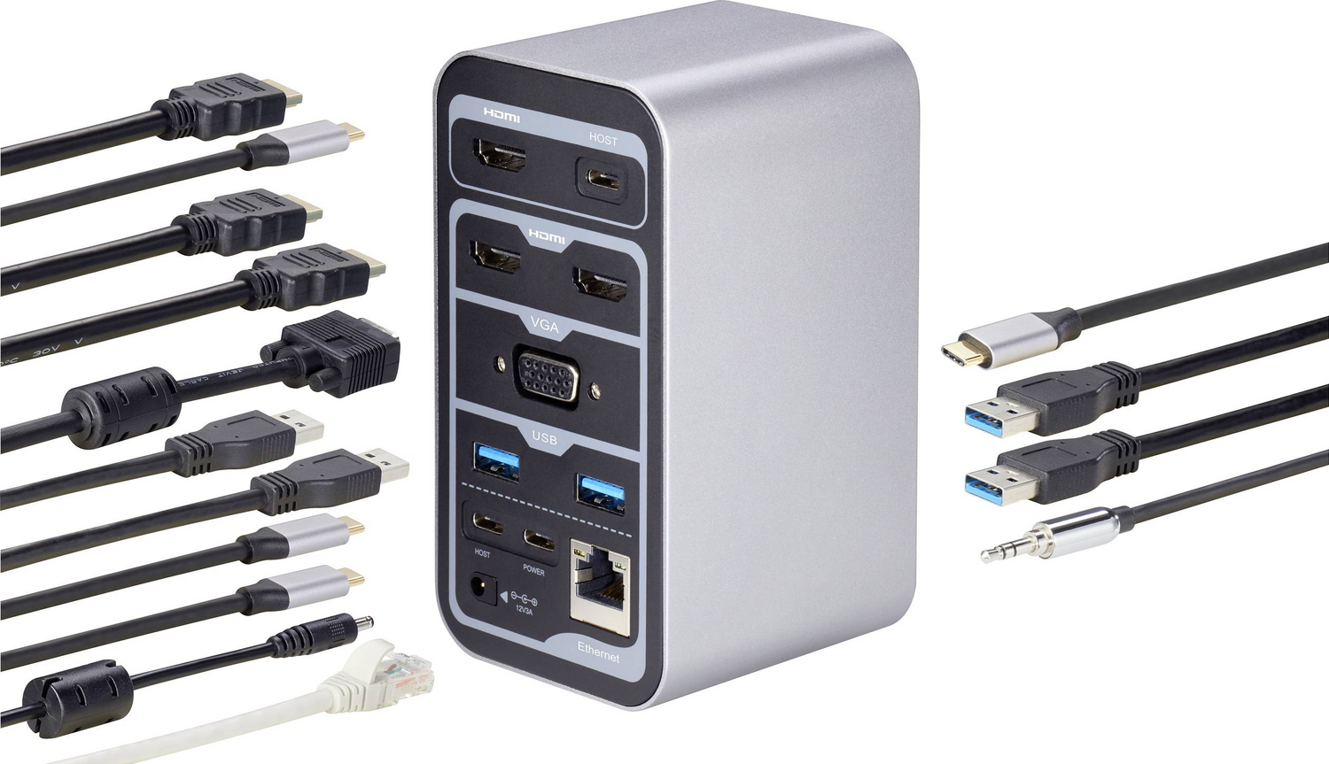 Renkforce Rf 4499452 Usb C Notebook Dockingstation Ladestation Universal Schwarz B-Ware