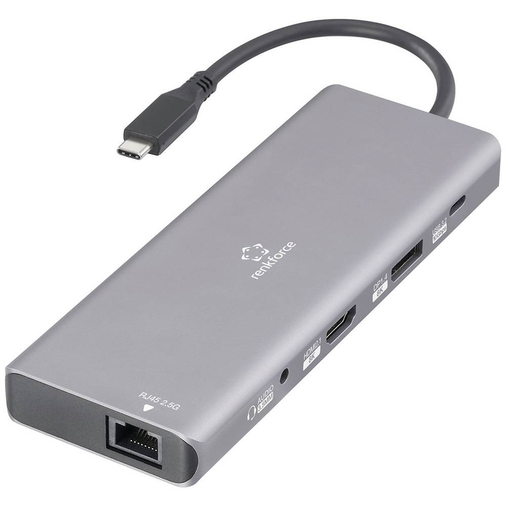 Renkforce Usb C Dockingstation Hub Rf Dks 905 10 In 1 8 K Pd 3.1 Laptop B-Ware - 4064161323398