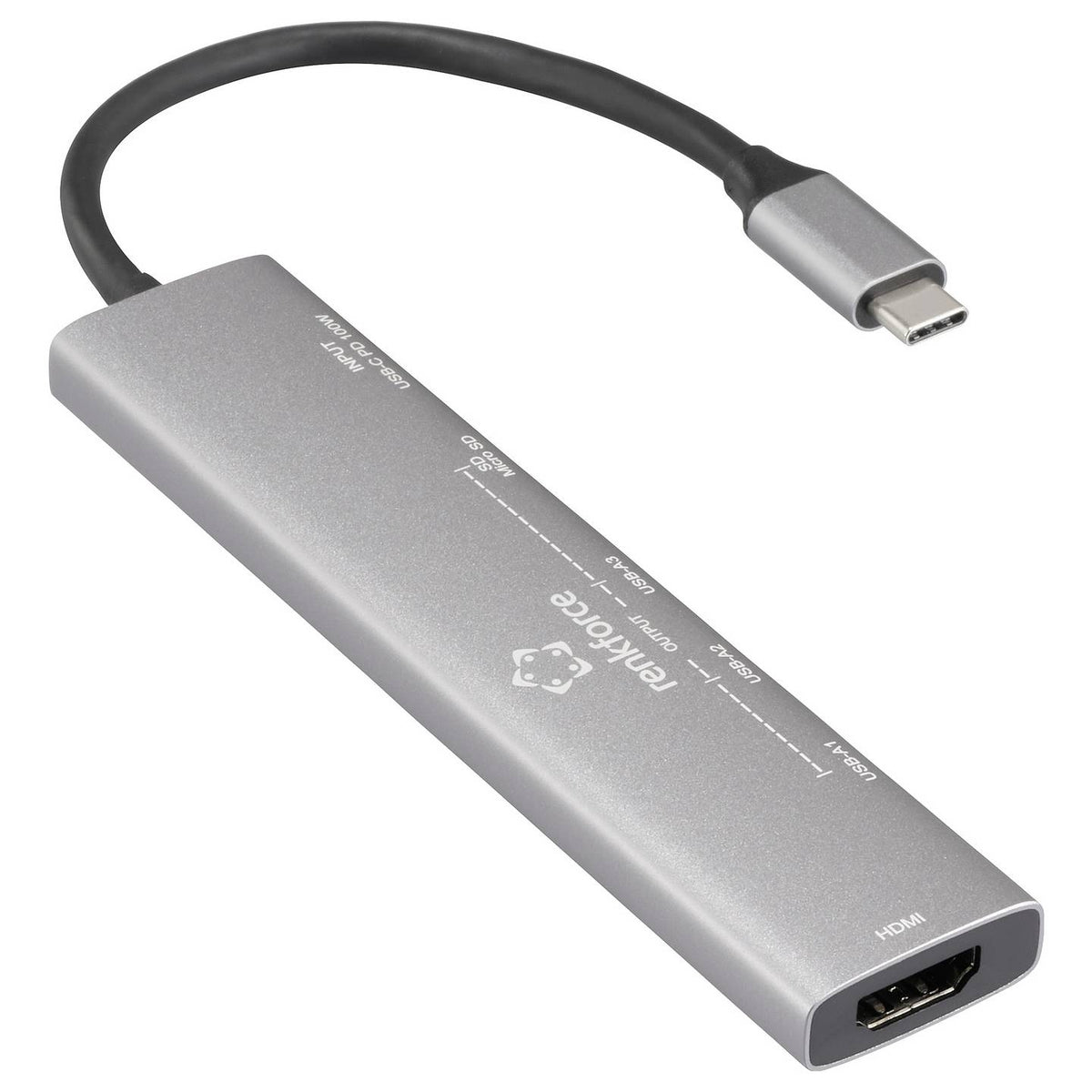 RENKFORCE USB-C Dockingstation Hub Universal Kartenleser HDMI Grau 4 STÜCK - 4064161475073