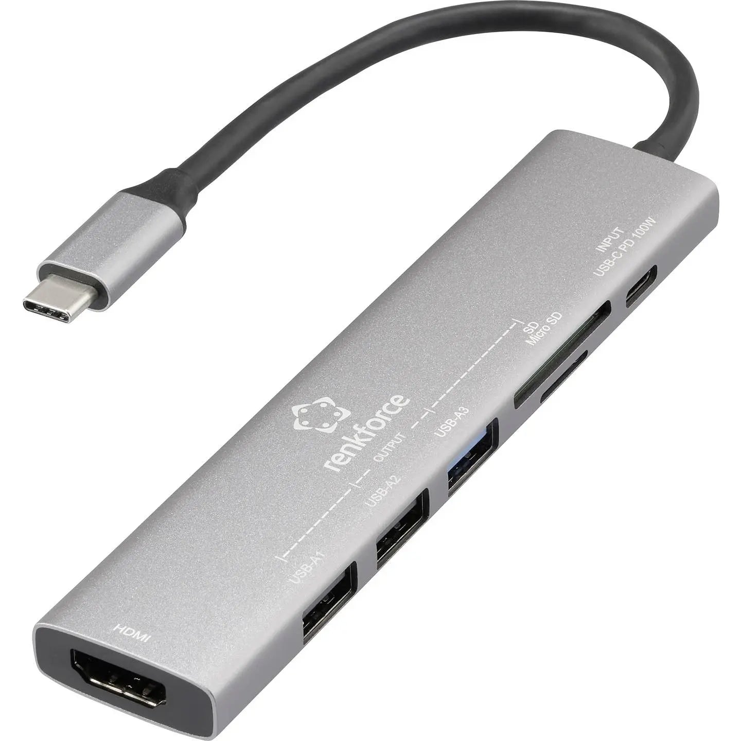 B-Ware Renkforce Usb C Dockingstation Hub Universal Kartenleser Grau Hdmi 4 Stück - 4064161475073