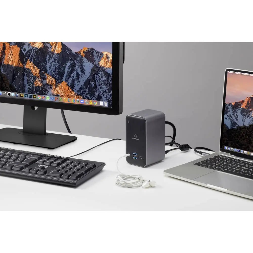 Station d'accueil pour ordinateur portable Renkforce USB-C (produit de seconde main) avec fonction de charge universelle et tour de charge (Laden878)