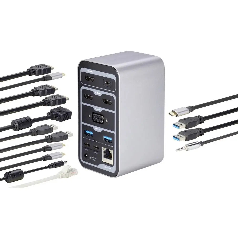 Station d'accueil pour ordinateur portable Renkforce USB-C (produit de seconde main) avec fonction de charge universelle et tour de charge (Laden878)