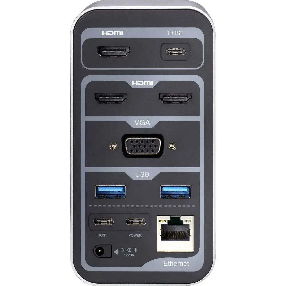 Station d'accueil pour ordinateur portable Renkforce USB-C (produit de seconde main) avec fonction de charge universelle et tour de charge (Laden878)