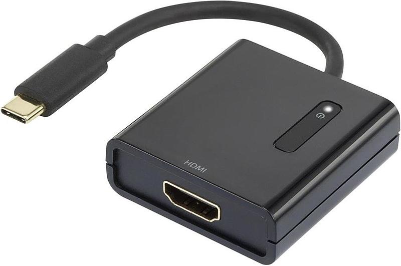 B-Ware Renkforce Usb Zu Hdmi Adapter Schwarz Vergoldete Steckkontakte 15.00 Cm Kabel - 4016139095059