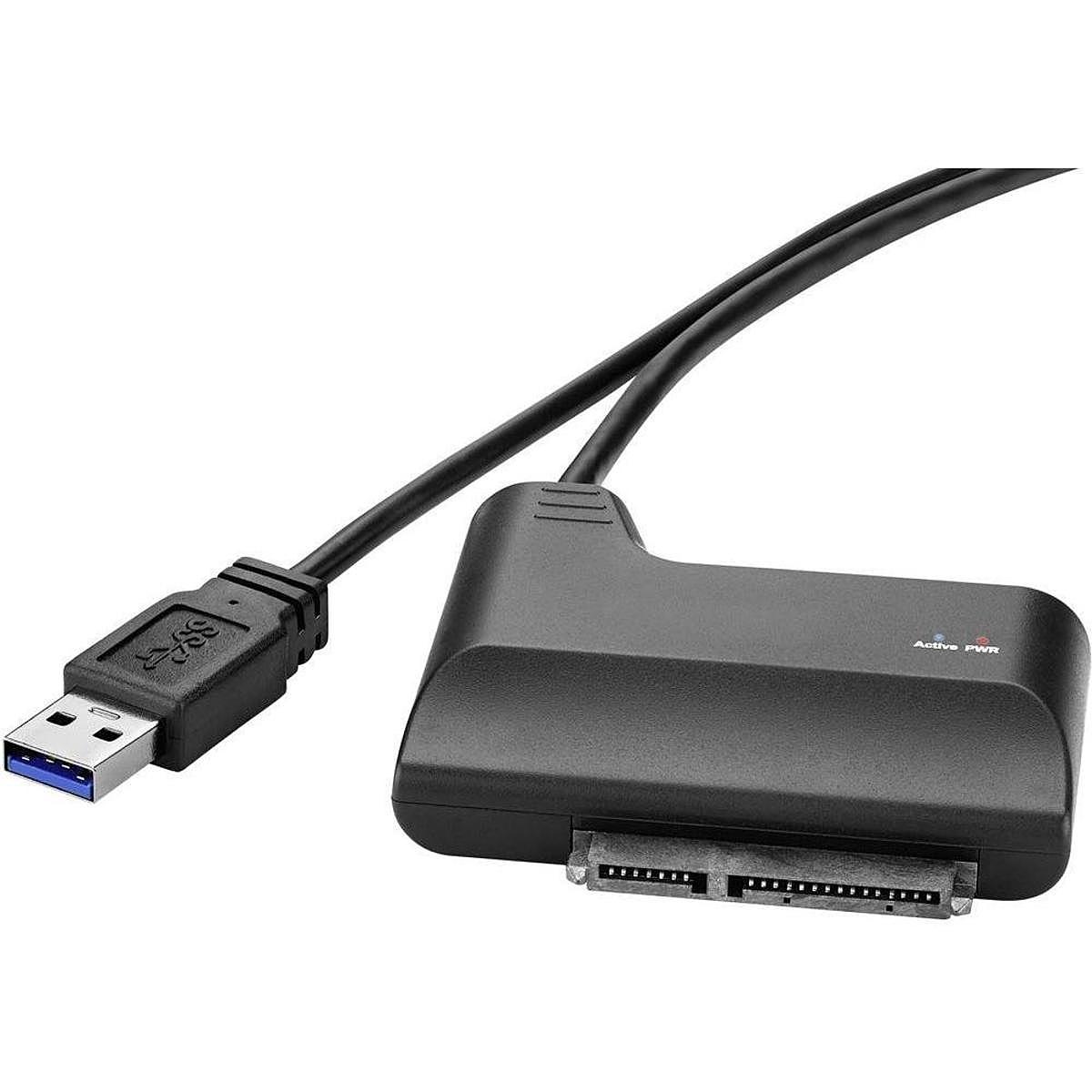B-Ware Renkforce Festplatten Adapter 30 Cm Schwarz Usb 3.0 Zu Sata Adapterkabel Kabel   - 4016139095134