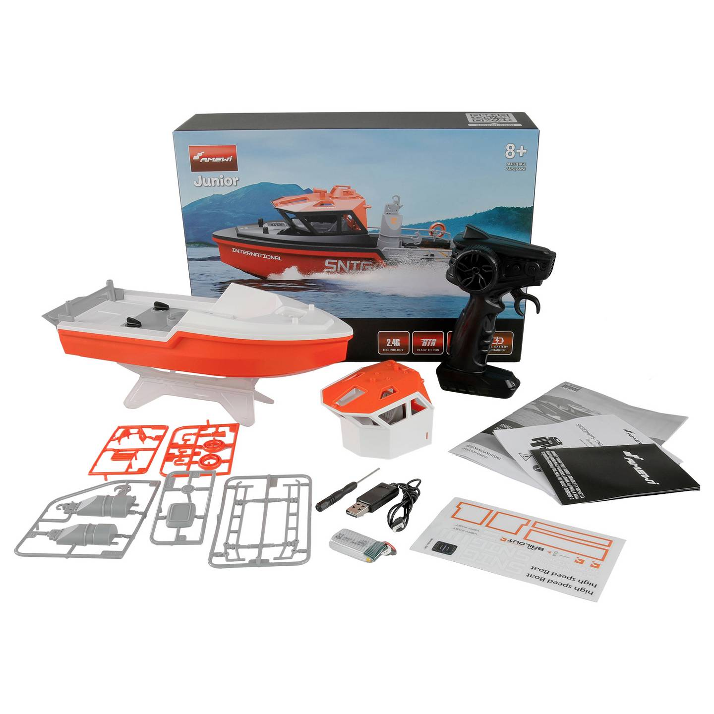 B-Ware Amewi Rc Motorboot Rettungsboot Snig Brushless 320mm Rt R Weiß Siehe Text/Foto - 4262408977124