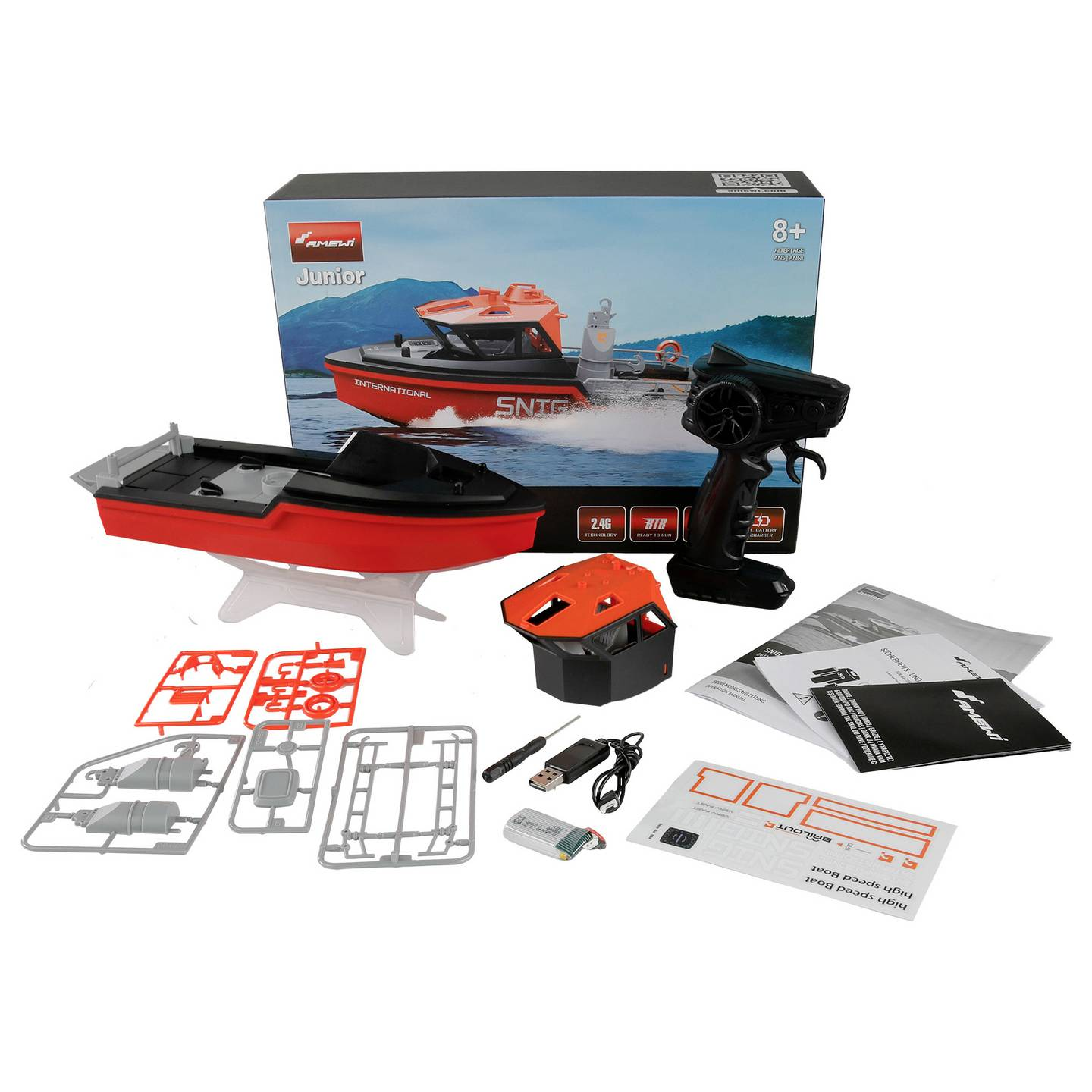 B-Ware Amewi Rc Einsteiger Motorboot Rettungsboot Snig Jetantrieb Brushless 320mm - 4262408977131