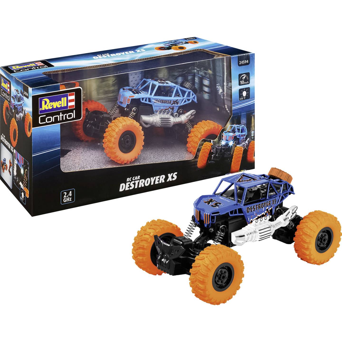Revell 24594 Destroyer XS 1:18 RC Crawler für Einsteiger mit LED-Scheinwerfern - 4009803245942