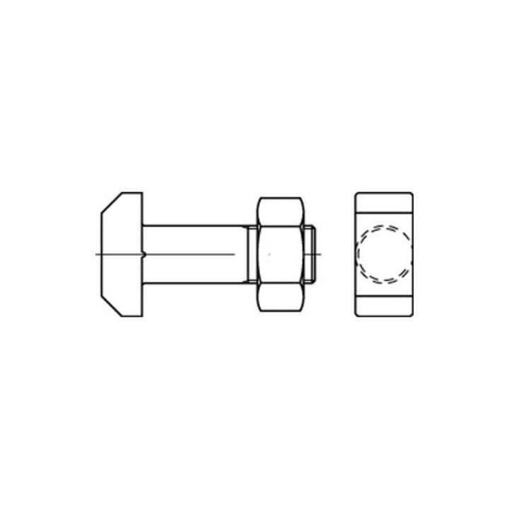 Reyher Hammerschraube Schraube DIN261 Hammerkopfschraube M12x60 Mutter 10 Stück - 4043952062845