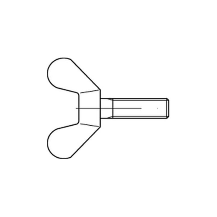 Reyher Flügelschraube Schraube Din 316 Messing M8x20 Blank Flügelform 100 Stück B-Ware - 4043952065440