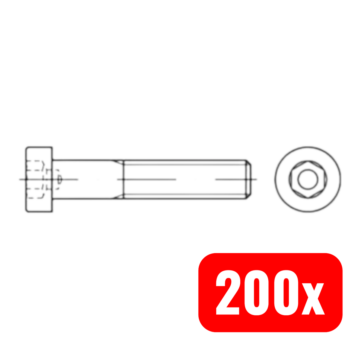 Reyher Schraube Bolzen Zylinderschraube Innensechskant M6 x 70 A4 200 STÜCK382 - 4043952490792
