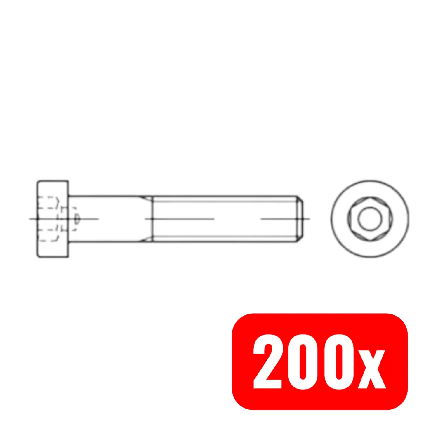 B-Ware Reyher Schraube Bolzen Zylinderschraube Innensechskant M6 X 70 A4 200 Stück - 4043952490792
