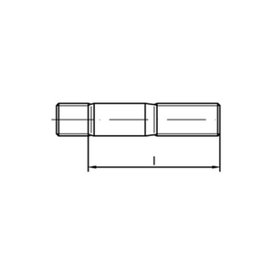 Goujon Reyher de qualité B, DIN 939 M20x90, acier galvanisé, lot de 10