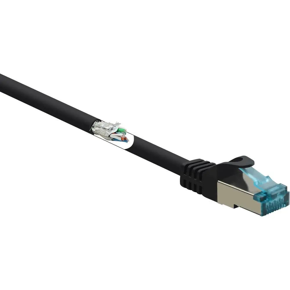 B-Ware Renkforce Patchkabel Netzwerkkabel Lan Rj45 Schwarz Cat6a Flammwidrig 2m 5 Stück - 4064161207063