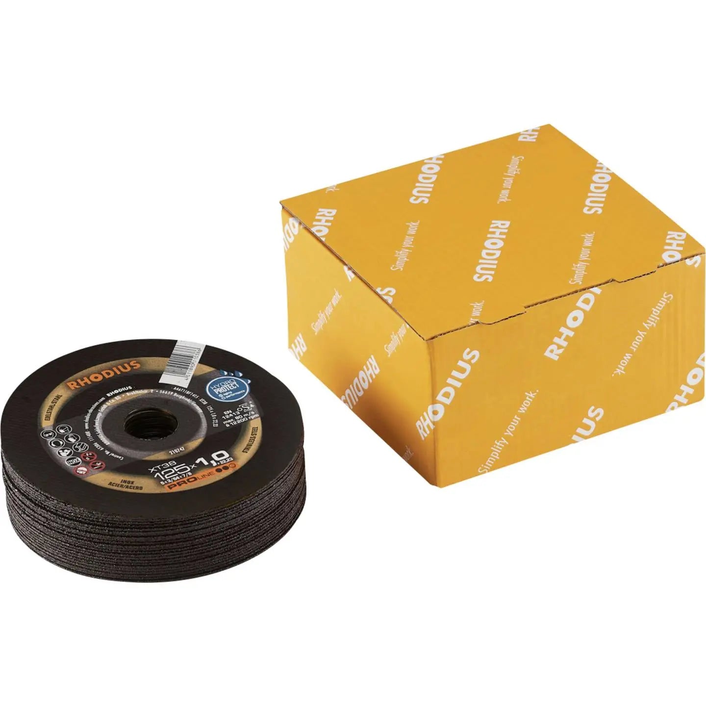B-Ware Rhodius Trennscheiben Set Scheiben Edelstahl Stahl Xt38 Winkelschleifer 25 Stück - 4011890127001