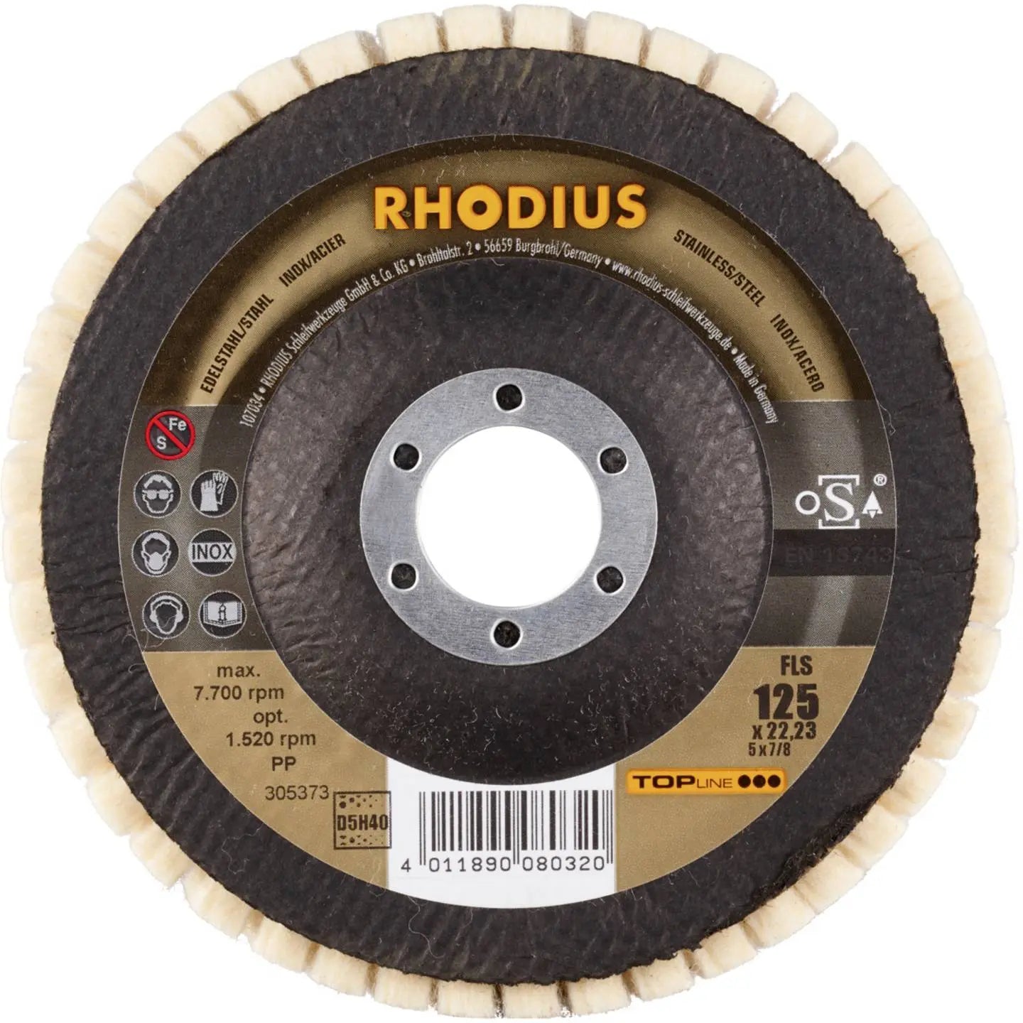 B-Ware Rhodius Filzlamellpolierer Polierer Edelstahl Filzlamell 125x2223 Ve2 - 4011890080320