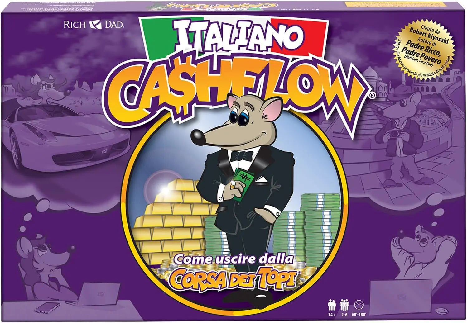 B-Ware Rich Dad Brettspiel Lernspiel Cashflow Italienische Edition Spiel Investieren  - 850047676085
