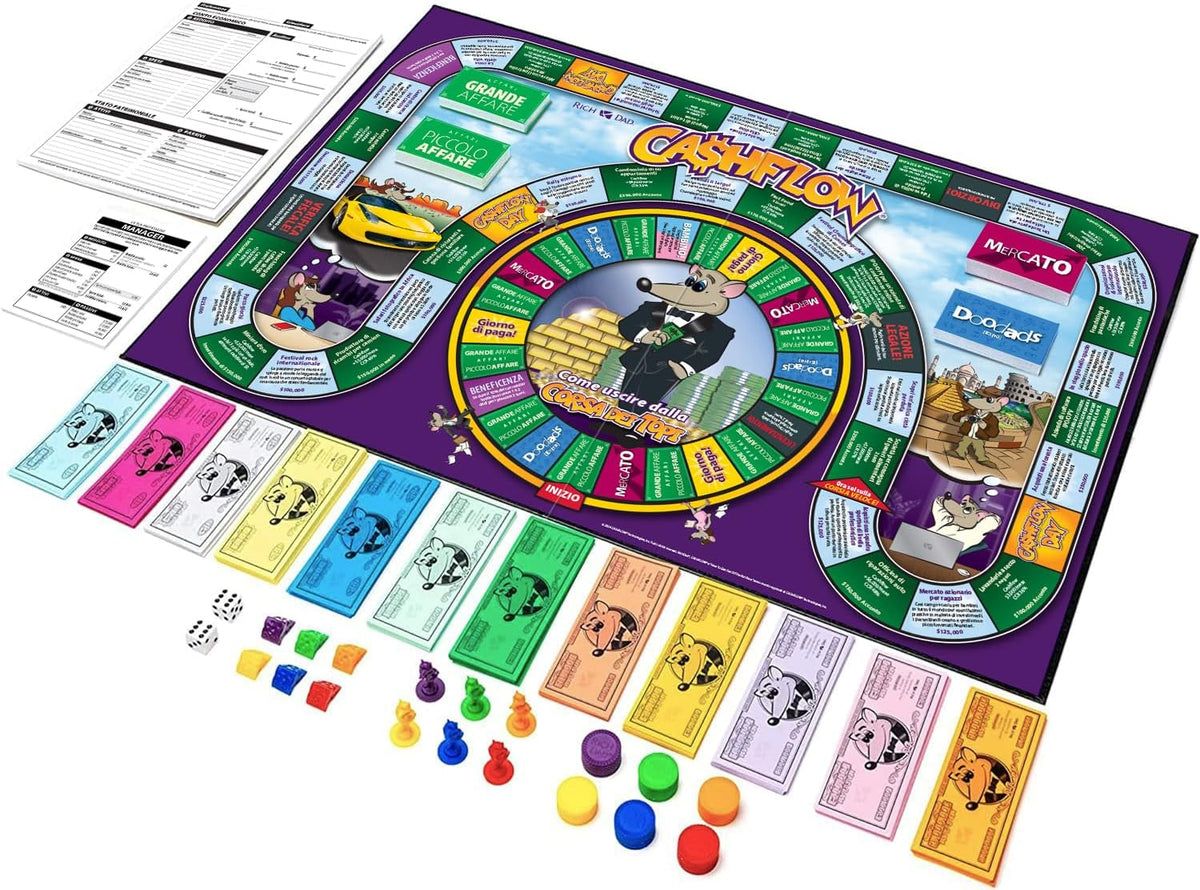Rich Dad Brettspiel Lernspiel CASHFLOW Italienische Edition Spiel Investieren - 0850047676085