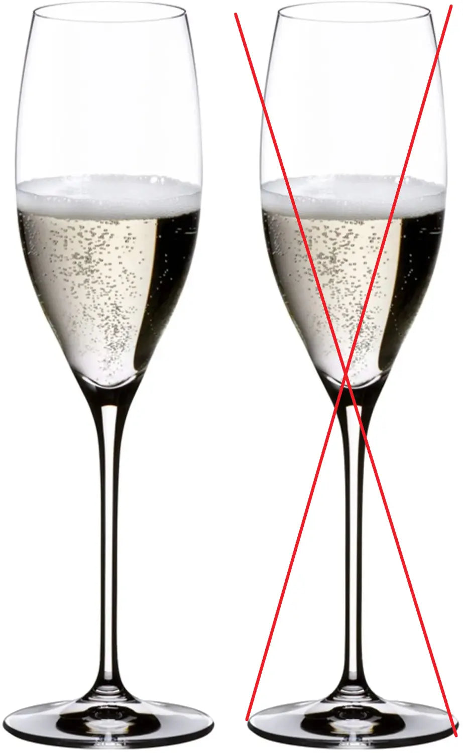 B-Ware Riedel Champagnerglas Flöte Glas Vinum Transparent Kristallglas Siehe Text/Foto - 9006206512409