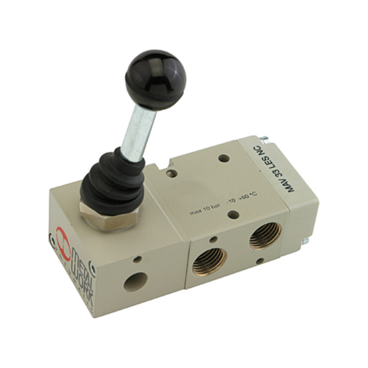 B-Ware Riegler 3/2 Wegeventil Ventil Steuerung G1/8 Monostabil Aluminium Hebel 90 Grad - 4047322096744