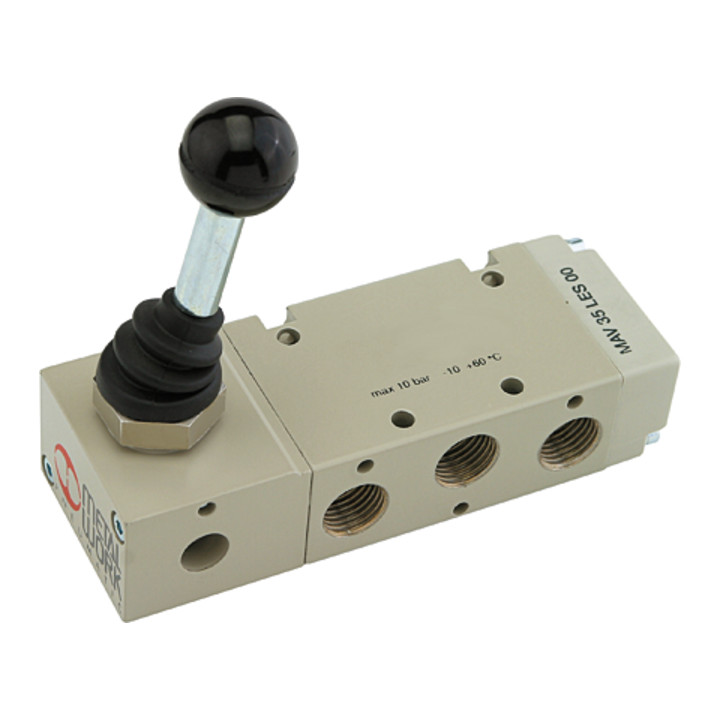 Riegler Wegeventil Ventil Steuerung G 1/8 Monostabil 90 Grad Hebel 5/2 Wege B-Ware - 4047322096805