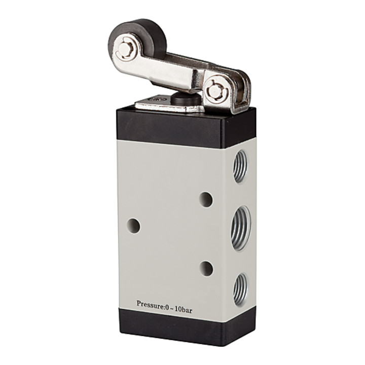 B-Ware Riegler Wegeventil Magnetventil 5 2 Wegeventil Rollenhebel M5 G 1 4 Aluminium - 4047322309301