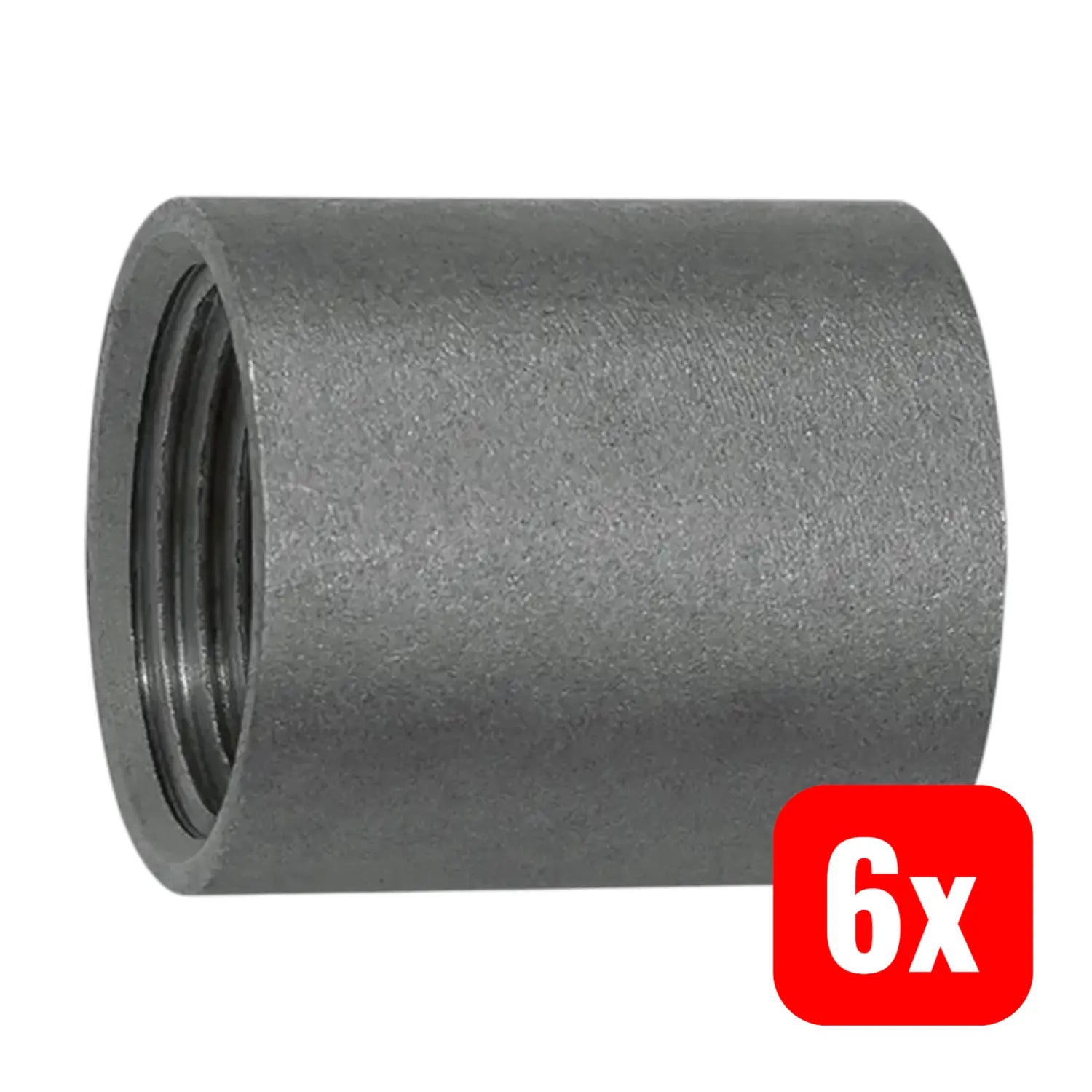 B-Ware Riegler Anschweißmuffe Muffe Stahl Fitting Gewinde Blank Rp 1/2 Rohr 6 Stück - 4047322347891