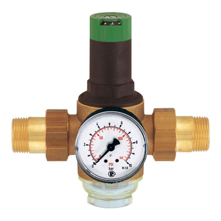 Riegler Druckregler Membrandruckregler Trinkwasser Manometer Klarsichtsiebtasse  B-Ware - 4047322011419