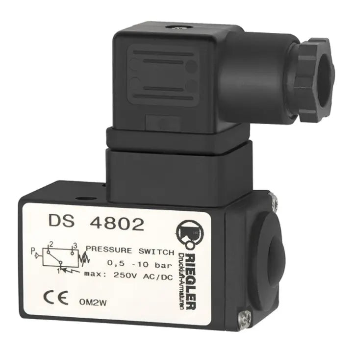 B-Ware Riegler Druckschalter Schalter Wechselkontakt Anflanschbar Ks G 1/4 0,5 10 Bar - 4047322126380