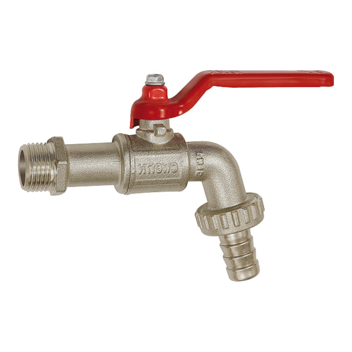 Riegler Kugelauslaufhahn Hahn Messing Vernickelt G 1 Ag Dn 25 Schlauchtülle      B-Ware - 4047322395151
